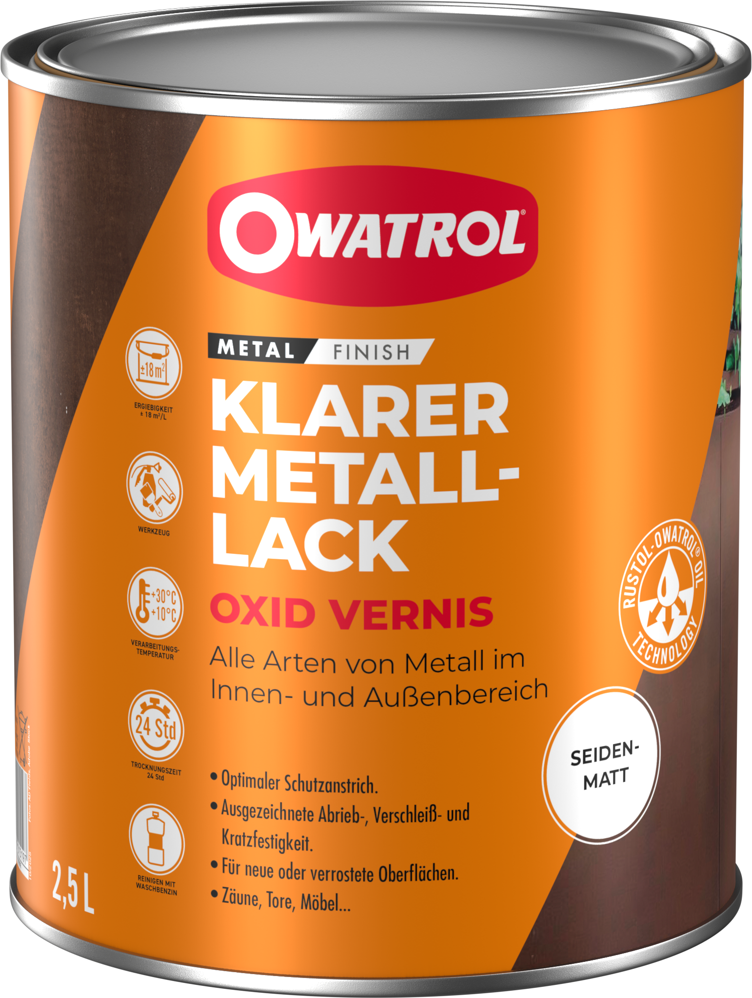 Oxid Vernis SEIDENMATT - Farbloser Metallkonservierungslack